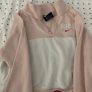 nike pink cropped sweatshirt